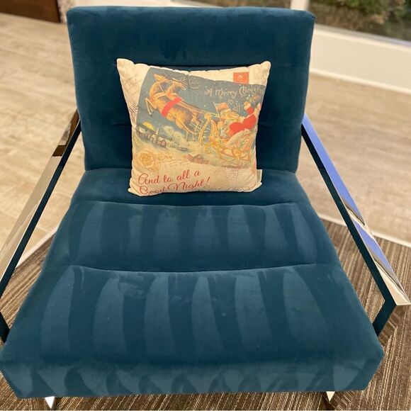 Primitives by Kathy Santa Reindeer Sled Christmas Pillow NWT - Picture 5 of 15